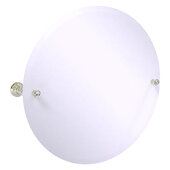  Carolina Crystal Collection Frameless Round Tilt Mirror with Beveled Edge in Polished Nickel, 22'' Diameter x 4-13/16'' D x 22'' H