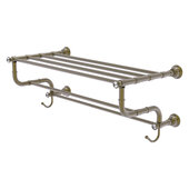  Carolina Crystal Collection 24'' Towel Shelf with Double Towel Bar in Antique Brass, 26'' W x 12-1/2'' D x 10-5/8'' H