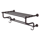  Carolina Crystal Collection 24'' Towel Shelf with Double Towel Bar in Antique Bronze, 26'' W x 12-1/2'' D x 10-5/8'' H