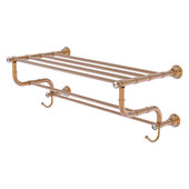  Carolina Crystal Collection 24'' Towel Shelf with Double Towel Bar in Brushed Bronze, 26'' W x 12-1/2'' D x 10-5/8'' H
