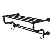  Carolina Crystal Collection 24'' Towel Shelf with Double Towel Bar in Matte Black, 26'' W x 12-1/2'' D x 10-5/8'' H
