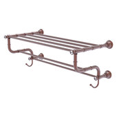  Carolina Crystal Collection 24'' Towel Shelf with Double Towel Bar in Antique Copper, 26'' W x 12-1/2'' D x 10-5/8'' H
