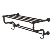  Carolina Crystal Collection 24'' Towel Shelf with Double Towel Bar in Oil Rubbed Bronze, 26'' W x 12-1/2'' D x 10-5/8'' H