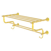  Carolina Crystal Collection 24'' Towel Shelf with Double Towel Bar in Polished Brass, 26'' W x 12-1/2'' D x 10-5/8'' H