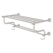  Carolina Crystal Collection 24'' Towel Shelf with Double Towel Bar in Satin Nickel, 26'' W x 12-1/2'' D x 10-5/8'' H
