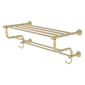  Carolina Crystal Collection 24'' Towel Shelf with Double Towel Bar in Unlacquered Brass, 26'' W x 12-1/2'' D x 10-5/8'' H