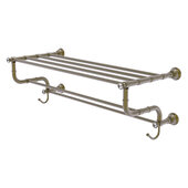  Carolina Crystal Collection 30'' Towel Shelf with Double Towel Bar in Antique Brass, 32'' W x 12-1/2'' D x 10-5/8'' H