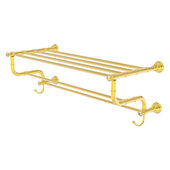  Carolina Crystal Collection 30'' Towel Shelf with Double Towel Bar in Polished Brass, 32'' W x 12-1/2'' D x 10-5/8'' H