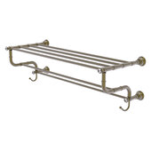  Carolina Crystal Collection 36'' Towel Shelf with Double Towel Bar in Antique Brass, 38'' W x 12-1/2'' D x 10-5/8'' H