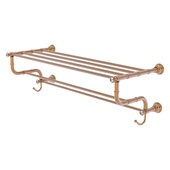  Carolina Crystal Collection 36'' Towel Shelf with Double Towel Bar in Brushed Bronze, 38'' W x 12-1/2'' D x 10-5/8'' H