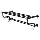  Carolina Crystal Collection 36'' Towel Shelf with Double Towel Bar in Matte Black, 38'' W x 12-1/2'' D x 10-5/8'' H
