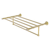  Carolina Crystal Collection 30'' Towel Shelf with Integrated Towel Bar in Unlacquered Brass, 32'' W x 13-11/16'' D x 6-1/2'' H