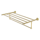  Carolina Crystal Collection 36'' Towel Shelf with Integrated Towel Bar in Unlacquered Brass, 38'' W x 13-11/16'' D x 6-1/2'' H