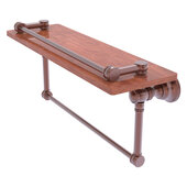  Carolina Collection 16'' Gallery Wood Shelf with Towel Bar in Antique Copper, 16'' W x 5-9/16'' D x 7-3/8'' H