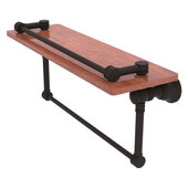  Carolina Collection 16'' Gallery Wood Shelf with Towel Bar in Oil Rubbed Bronze, 16'' W x 5-9/16'' D x 7-3/8'' H