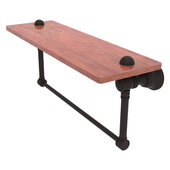 Carolina Collection 16'' Wood Shelf with Integrated Towel Bar in Oil Rubbed Bronze, 16'' W x 5-9/16'' D x 7'' H