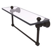  Carolina Collection 16'' Glass Shelf with Integrated Towel Bar in Oil Rubbed Bronze, 16'' W x 5-9/16'' D x 7'' H