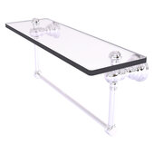  Carolina Collection 16'' Glass Shelf with Integrated Towel Bar in Polished Chrome, 16'' W x 5-9/16'' D x 7'' H