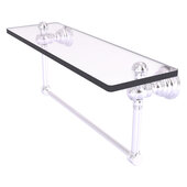  Carolina Collection 16'' Glass Shelf with Integrated Towel Bar in Satin Chrome, 16'' W x 5-9/16'' D x 7'' H