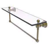  Carolina Collection 22'' Glass Shelf with Integrated Towel Bar in Antique Brass, 22'' W x 5-9/16'' D x 7'' H