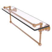  Carolina Collection 22'' Gallery Glass Shelf with Integrated Towel Bar in Brushed Bronze, 22'' W x 5-9/16'' D x 7-3/8'' H