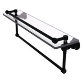  Carolina Collection 22'' Gallery Glass Shelf with Integrated Towel Bar in Matte Black, 22'' W x 5-9/16'' D x 7-3/8'' H