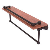  Carolina Collection 22'' Wood Gallery Shelf with Towel Bar in Antique Bronze, 22'' W x 5-9/16'' D x 7-3/8'' H