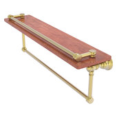  Carolina Collection 22'' Wood Gallery Shelf with Towel Bar in Satin Brass, 22'' W x 5-9/16'' D x 7-3/8'' H