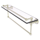  Carolina Collection 22'' Gallery Glass Shelf with Integrated Towel Bar in Polished Nickel, 22'' W x 5-9/16'' D x 7-3/8'' H