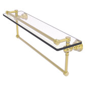  Carolina Collection 22'' Gallery Glass Shelf with Integrated Towel Bar in Satin Brass, 22'' W x 5-9/16'' D x 7-3/8'' H