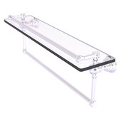  Carolina Collection 22'' Gallery Glass Shelf with Integrated Towel Bar in Satin Chrome, 22'' W x 5-9/16'' D x 7-3/8'' H