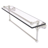  Carolina Collection 22'' Gallery Glass Shelf with Integrated Towel Bar in Satin Nickel, 22'' W x 5-9/16'' D x 7-3/8'' H