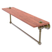  Carolina Collection 22'' Wood Shelf with Integrated Towel Bar in Antique Brass, 22'' W x 5-9/16'' D x 7'' H