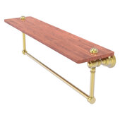  Carolina Collection 22'' Wood Shelf with Integrated Towel Bar in Satin Brass, 22'' W x 5-9/16'' D x 7'' H
