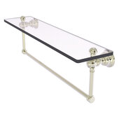  Carolina Collection 22'' Glass Shelf with Integrated Towel Bar in Polished Nickel, 22'' W x 5-9/16'' D x 7'' H