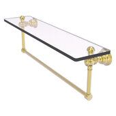  Carolina Collection 22'' Glass Shelf with Integrated Towel Bar in Satin Brass, 22'' W x 5-9/16'' D x 7'' H