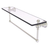  Carolina Collection 22'' Glass Shelf with Integrated Towel Bar in Satin Nickel, 22'' W x 5-9/16'' D x 7'' H