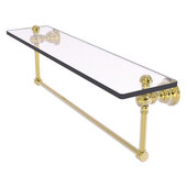  Carolina Collection 22'' Glass Shelf with Integrated Towel Bar in Unlacquered Brass, 22'' W x 5-9/16'' D x 7'' H