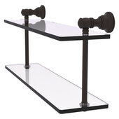  Carolina Collection 16'' Two Tiered Glass Shelf in Oil Rubbed Bronze, 16'' W x 5-5/8'' D x 9-3/16'' H
