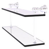  Carolina Collection 16'' Two Tiered Glass Shelf in Polished Chrome, 16'' W x 5-5/8'' D x 9-3/16'' H