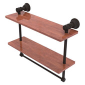  Carolina Collection 16'' Double Wood Shelf with Towel Bar in Oil Rubbed Bronze, 16'' W x 5-9/16'' D x 9-1/2'' H