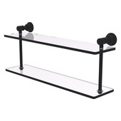  Carolina Collection 22'' Two Tiered Glass Shelf in Matte Black, 22'' W x 5-5/8'' D x 9-3/16'' H