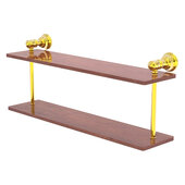  Carolina Collection 22'' Two Tiered Wood Shelf in Polished Brass, 22'' W x 5-5/8'' D x 9-3/16'' H