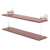  Carolina Collection 22'' Two Tiered Wood Shelf in Polished Chrome, 22'' W x 5-5/8'' D x 9-3/16'' H