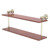  Carolina Collection 22'' Two Tiered Wood Shelf in Polished Nickel, 22'' W x 5-5/8'' D x 9-3/16'' H