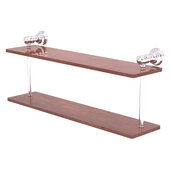  Carolina Collection 22'' Two Tiered Wood Shelf in Satin Chrome, 22'' W x 5-5/8'' D x 9-3/16'' H