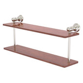  Carolina Collection 22'' Two Tiered Wood Shelf in Satin Nickel, 22'' W x 5-5/8'' D x 9-3/16'' H
