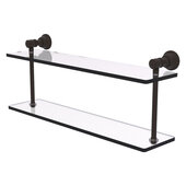  Carolina Collection 22'' Two Tiered Glass Shelf in Oil Rubbed Bronze, 22'' W x 5-5/8'' D x 9-3/16'' H