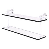  Carolina Collection 22'' Two Tiered Glass Shelf in Polished Chrome, 22'' W x 5-5/8'' D x 9-3/16'' H