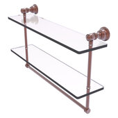  Carolina Collection 22'' Double Glass Shelf with Towel Bar in Antique Copper, 22'' W x 5-9/16'' D x 9-1/2'' H